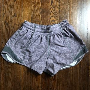 LIGHTLY WORN- Gray Lululemon Hotty Hot Shorts